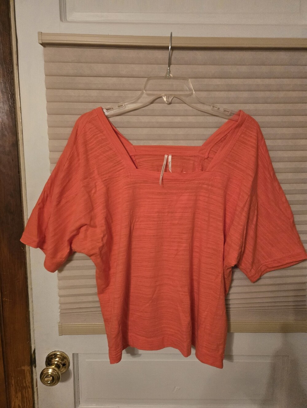 Madewell women's Coral Square-Neck Short Sleeve Top